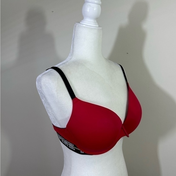 Pink Victoria Secret sz 34D bra red t—shirt style super cute - Picture 2 of 10
